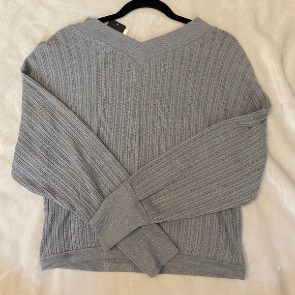 Honey and Sparkle Grey Long Sleeve Knit Top - Picture 2 of 5